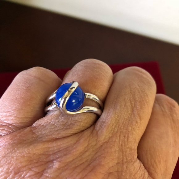 STERLING SILVER INTERCHANGEABLE MARBLE STONE RING - Picture 6 of 8